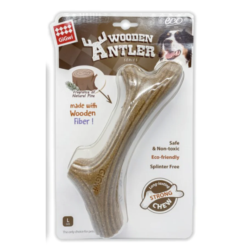 GiGwi Wooden Antler Series: Durable, Natural Dog Chew Bone